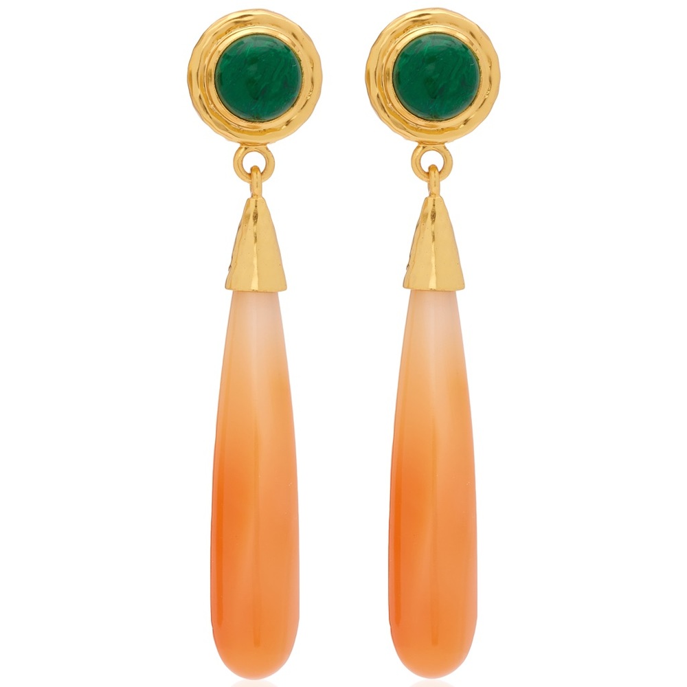 VALERE - MALACHITE & AGATE EARRINGS